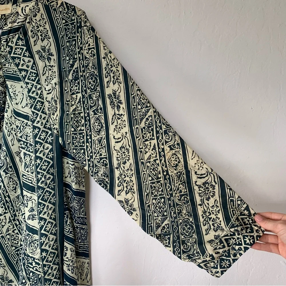 Natalie Martin Green Print Silk Midi Tunic Dress - Picture 3 of 8